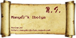 Manyák Ibolya névjegykártya